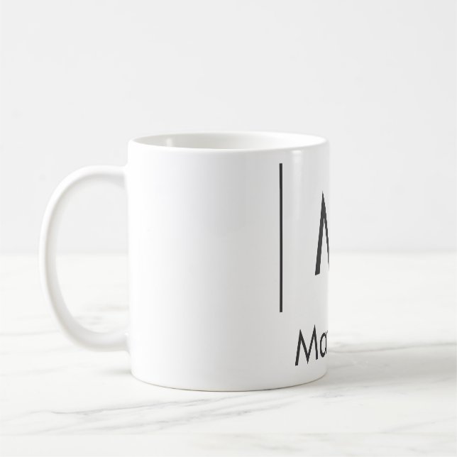 Enkel elegant monogram groomsman man linjer namn  kaffemugg (Vänster)