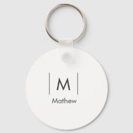 Enkel elegant monogram groomsman man linjer namn  nyckelring