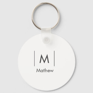 Enkel elegant monogram groomsman man linjer namn nyckelring