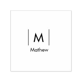 Enkel elegant monogram groomsman man linjer namn självfärgande stämpel