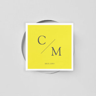 Enkel Elegant Monogram Gul Pappersservett