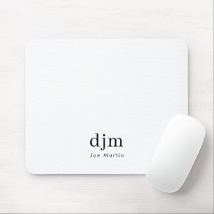 Enkel Elegant Monogram Minimalistisk Svart & Vit Musmatta