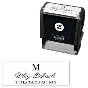 Enkel Elegant Monogram Namntitel Självfärgande Stämpel
