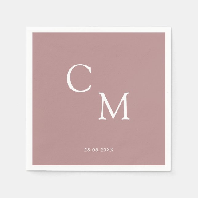 Enkel elegant, monogram napkin pappersservett (Framsidan)