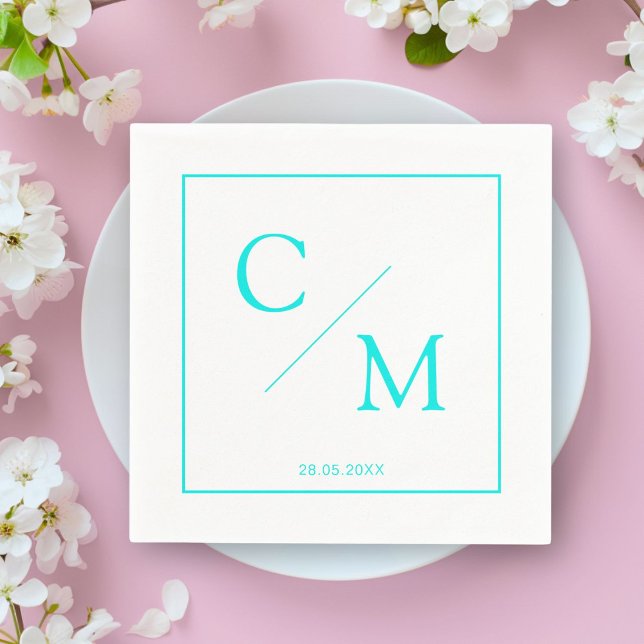Enkel elegant, monogram napkin pappersservett (Personalized simple elegant monogram napkin)