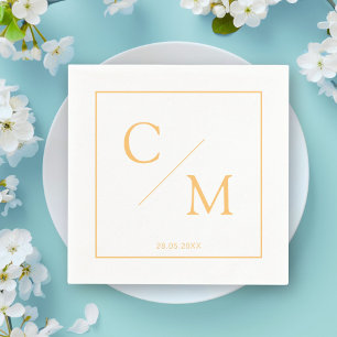 Enkel elegant, monogram napkin pappersservett