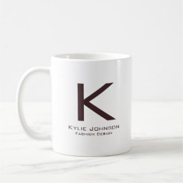 Enkel Elegant Monogrammed Namn Kaffemugg
