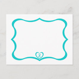 Enkel Elegant Monogrammed vykort #Teal