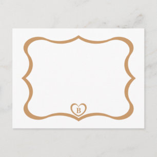 Enkel Elegant Monogrammerad Postkort #Guld Vykort