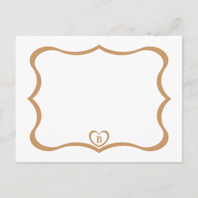 Enkel Elegant Monogrammerad Postkort #Guld Vykort (Framsida)
