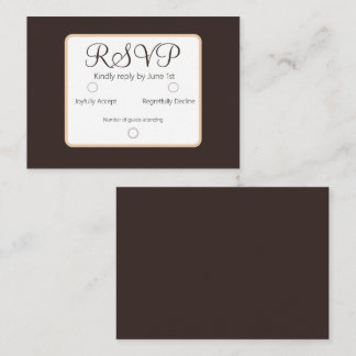 Enkel Elegant Mörk Brown OSA Bröllop Anteckningskort