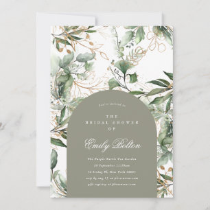 Enkel Elegant Moss Arch Eucalyptus Pampas Boho Inbjudningar