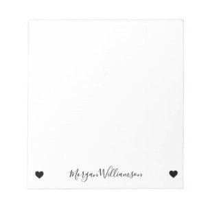 Enkel Elegant Namn Heart Anteckningsblock