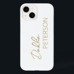 Enkel Elegant Namn Modern<br><div class="desc">Modern faux guld-telefonväska med enkel och minimal design med ditt namn i ett elegant-skript och contemporary sans serif-teckensnitt.</div>