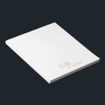 Enkel Elegant Namn Modern Anteckningsblock<br><div class="desc">Modern faux guld-anteckningsblock med enkel och minimal design med ditt namn i ett skript för elegant och contemporary sans serif-teckensnitt. Dessa är underbara för personlig använda eller professionell och är underbara för ett företag som flyttar till ge som reklampost.</div>