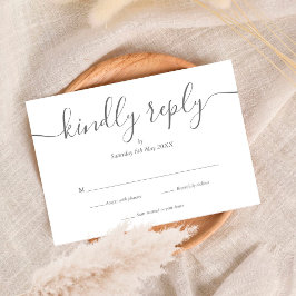 Enkel Elegant Namnteckning skript Bröllop OSA Kort
