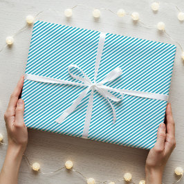 Enkel Elegant Narrow Stripe Mönster Teal Presentpapper