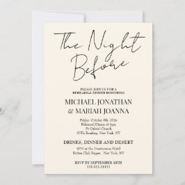 Enkel Elegant natten före repetitionsmiddag Inbjudningar