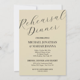 Enkel Elegant natten före repetitionsmiddag Inbjudningar
