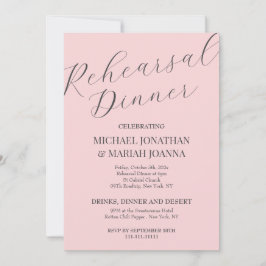 Enkel Elegant natten före repetitionsmiddag Inbjudningar