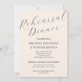 Enkel Elegant natten före repetitionsmiddag Inbjudningar