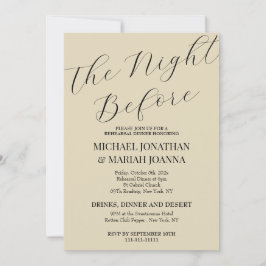 Enkel Elegant natten före repetitionsmiddag Inbjudningar