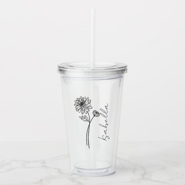 Enkel Elegant, november Blåskärmsskript Namn Take Away Mugg (Framsida)