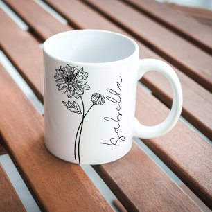 Enkel Elegant November Födelsedagsblomma Skriptnam Kaffemugg