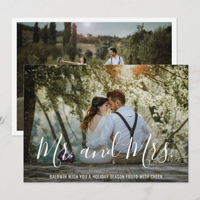 Enkel Elegant - nytt foto - jul Julkort (Fram/baksida)