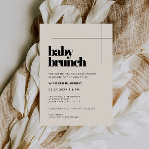 Enkel elegant och chic Baby Brunch Inbjudningar