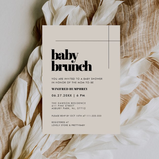 Enkel elegant och chic Baby Brunch Inbjudningar (Skapare uppladdad)