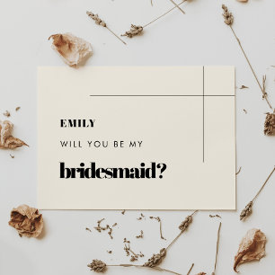 Enkel elegant och chic Bridesmaid frieri kort