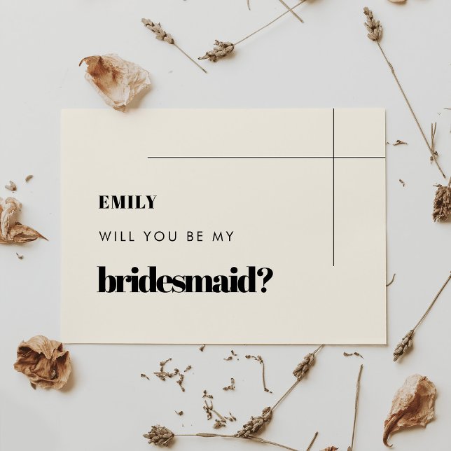 Enkel elegant och chic Bridesmaid frieri kort (Skapare uppladdad)