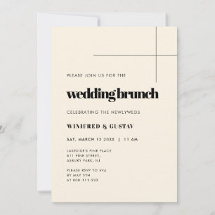 Enkel elegant och chic bröllop Brunch Inbjudningar