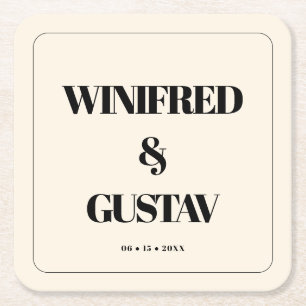 Enkel elegant och chic bröllop Cream Underlägg Papper Kvadrat