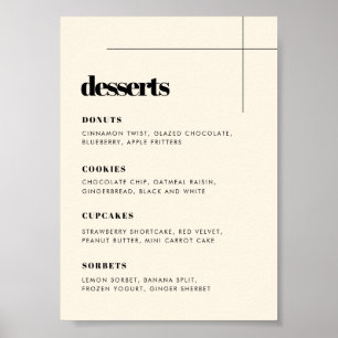 Enkel elegant och chic bröllop Dessert Pub-skylt Poster