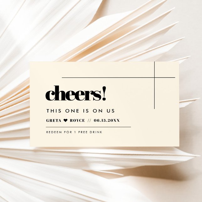 Enkel elegant och chic bröllop Drink biljett (Skapare uppladdad)