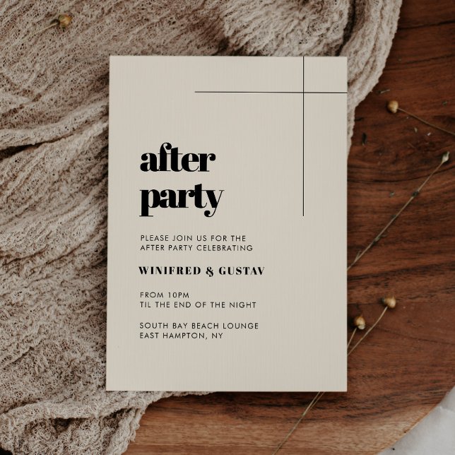 Enkel elegant och chic bröllop efter party inbjudningar (Skapare uppladdad)