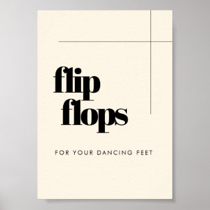 Enkel elegant och chic bröllop Flinflip flops-teck Poster