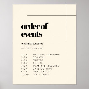 Enkel elegant och chic bröllop-händelseordning poster