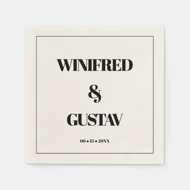 Enkel elegant och chic bröllop pappersservett (Framsidan)