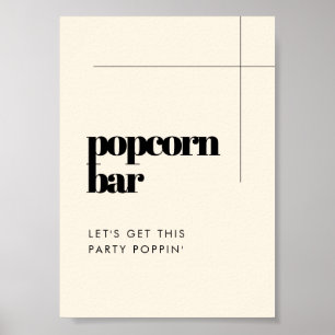 Enkel elegant och chic bröllop Popcorn pub Poster