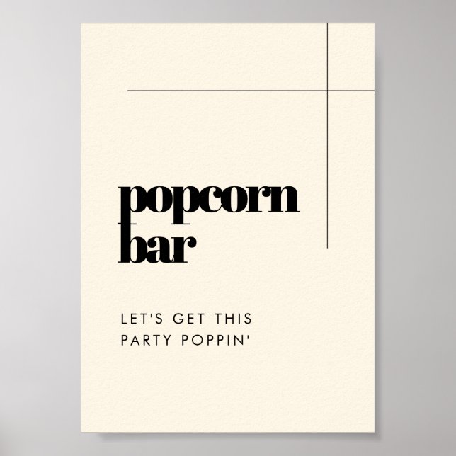 Enkel elegant och chic bröllop Popcorn pub Poster (Framsidan)