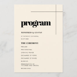 Enkel elegant och chic bröllop program