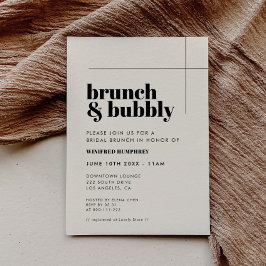 Enkel elegant och chic Brunch och Bubly Inbjudningar