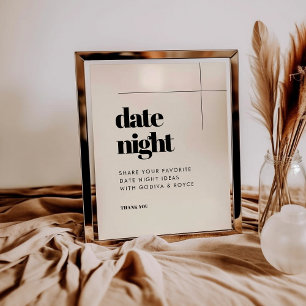 Enkel elegant och chic Datum och kvällstest för si Poster