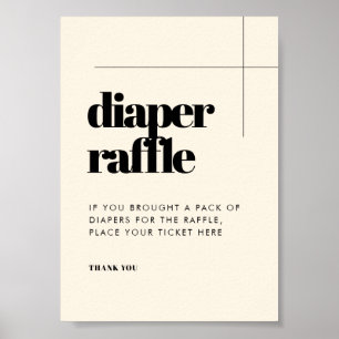 Enkel elegant och chic Förkortning Raffle-skylt Poster