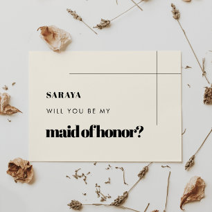 Enkel elegant och chic frieri Maid of honor-kort Inbjudningar