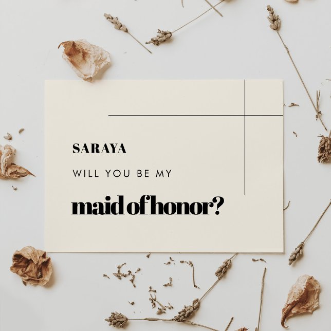 Enkel elegant och chic frieri Maid of honor-kort Inbjudningar (Skapare uppladdad)