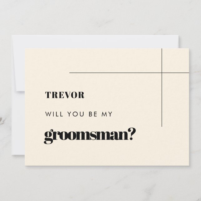 Enkel elegant och chic Groomsman frieri kort (Framsida)